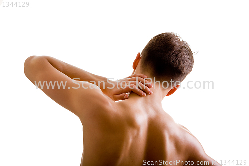 Image of back and shoulder naked male body 
