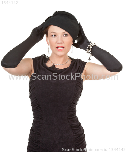Image of portrait of a lady in retro style