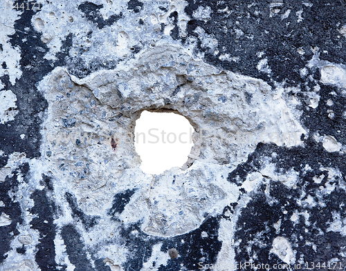 Image of hole in the concrete