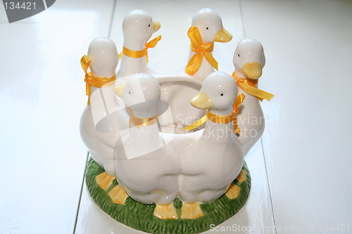 Image of Ducks in white ceramics