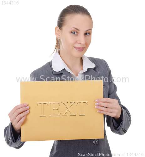 Image of office manager and large brown envelope