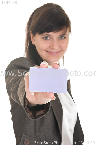 Image of young woman in office attire. 