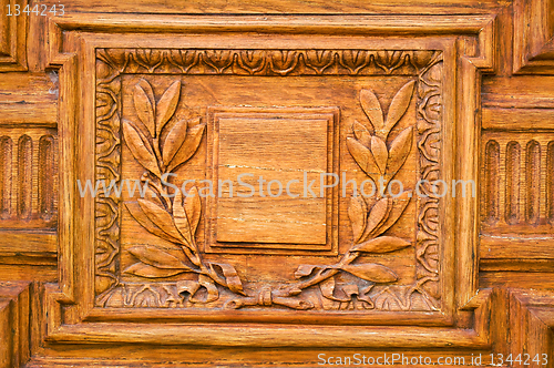 Image of details of the old wooden door 