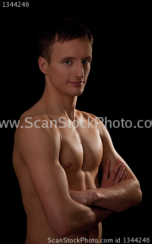 Image of young sportsman with a bare torso