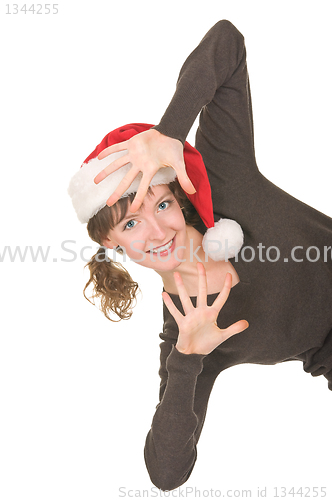 Image of young girl in Santa hat