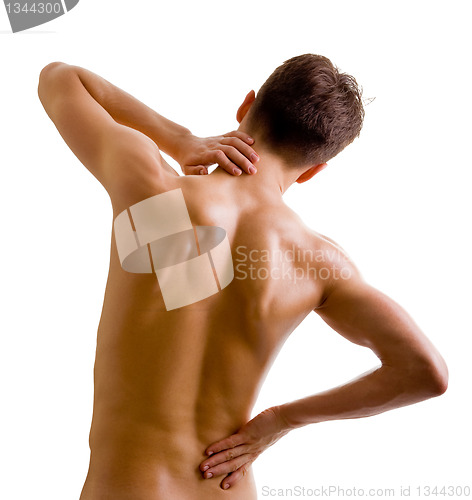 Image of back and shoulder naked male body 