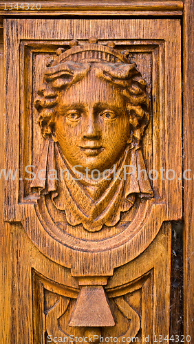 Image of details of the old wooden door 