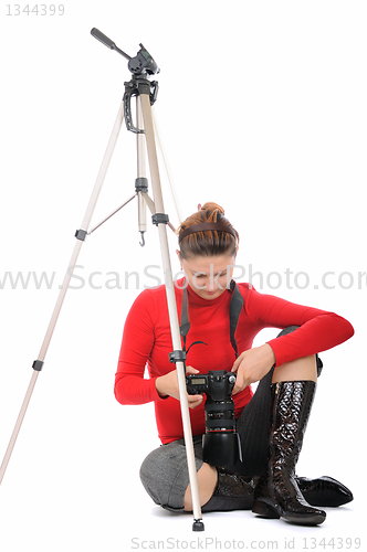 Image of young woman - photographer