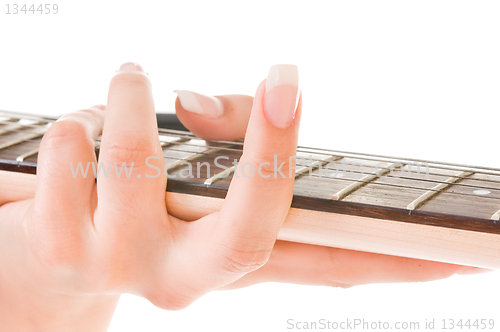 Image of hands and fingers with a guitar 