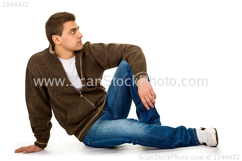 Image of  man advertises a walking clothes
