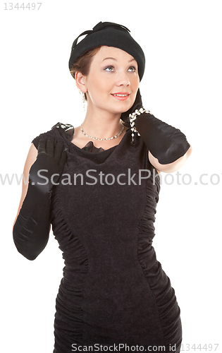 Image of portrait of a lady in retro style