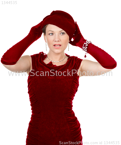 Image of portrait of a lady in retro style