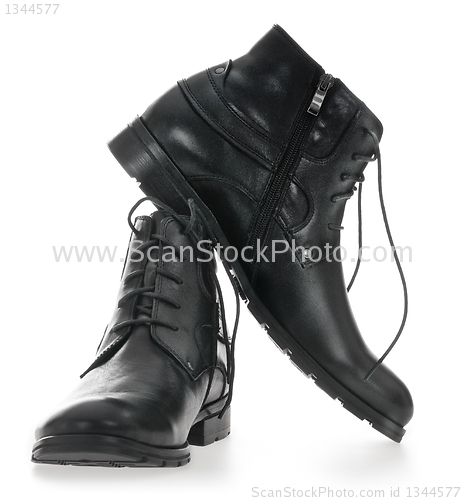 Image of Black Men's leather shoes 