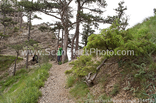 Image of footpath in the picturesque mountains 