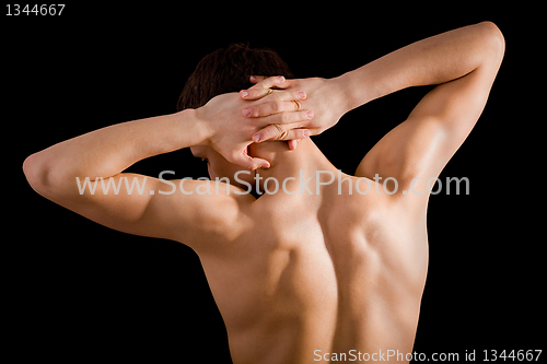 Image of bare back and shoulders athlete 