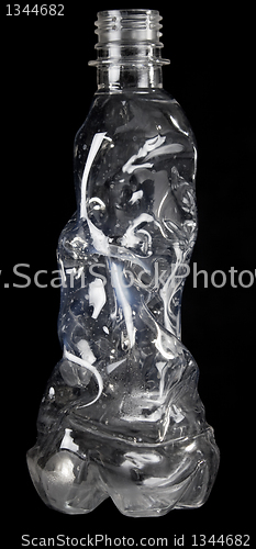 Image of silhouette of a crumpled plastic bottles 