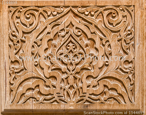 Image of art of wood carving. 