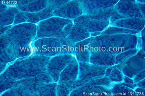 Image of The Sun reflected in the water of the swimming pool