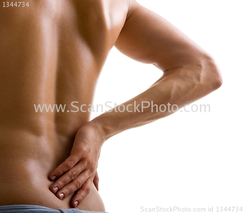 Image of back and shoulder naked male body 