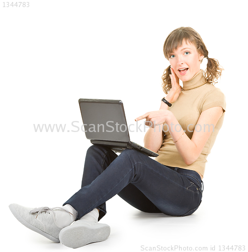 Image of young girl with laptop 