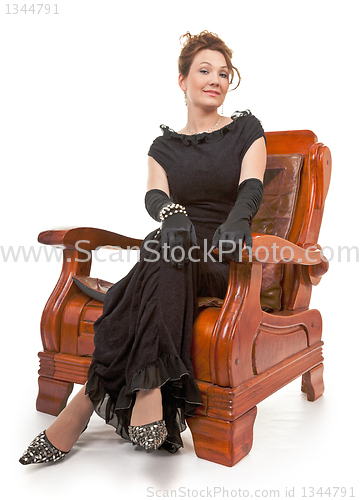 Image of portrait of a lady in retro style