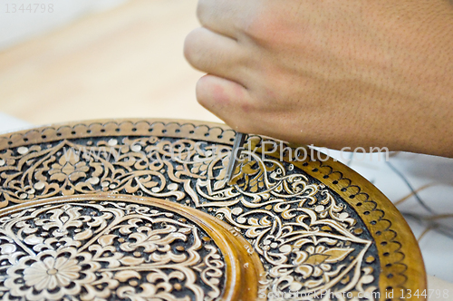 Image of art of wood carving. 