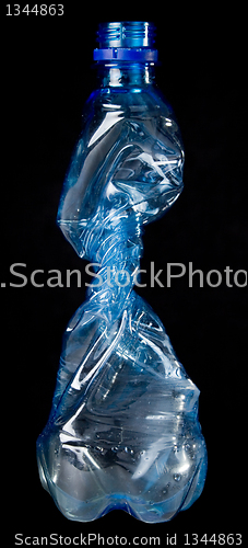 Image of silhouette of a crumpled plastic bottles 