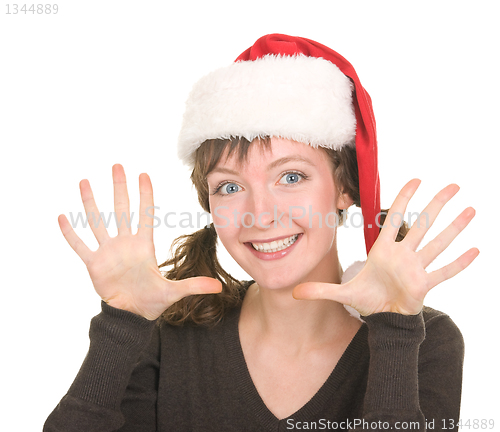 Image of young girl in Santa hat