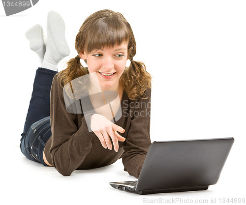 Image of young girl with laptop 