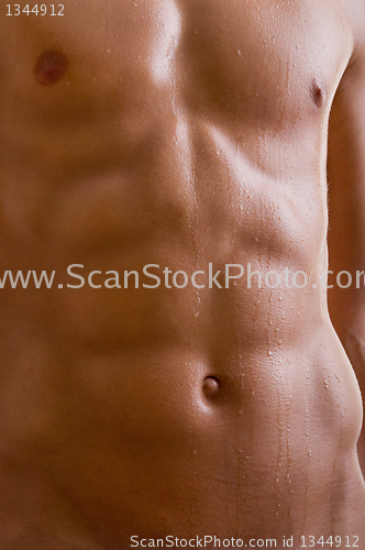Image of belly naked male body