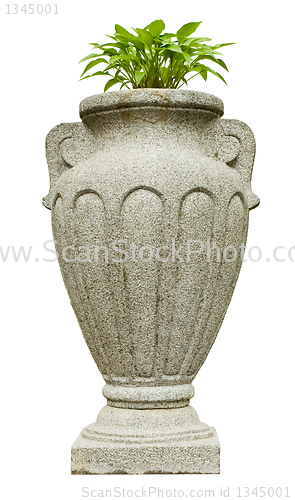 Image of Granite vase, park design.