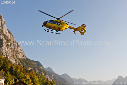 Image of Yellow emergency helicopter