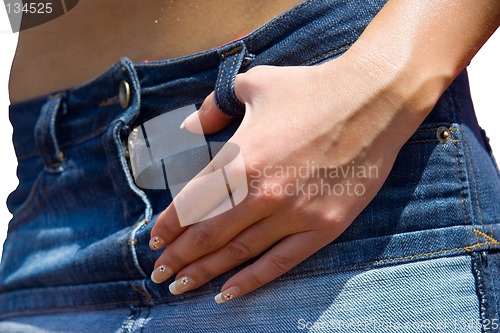 Image of  Hot woman hand and torso