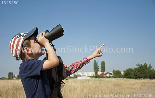 Image of Little boy Binoculars