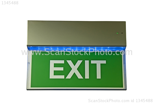 Image of Green emergency exit sign