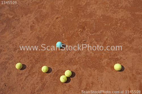 Image of Business metaphor with tennis balls 