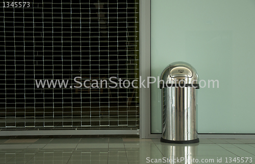 Image of Metallic Trash Container