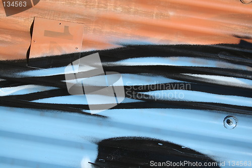 Image of Corrugated iron with graffiti