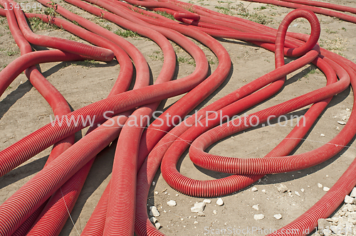 Image of Red braided and turned tubes