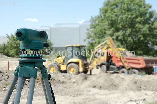 Image of Surveying equipment to the construction site