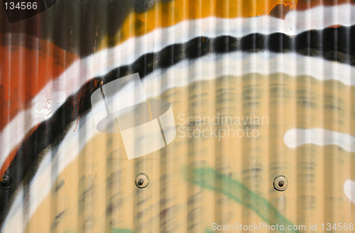 Image of Corrugated iron with graffiti