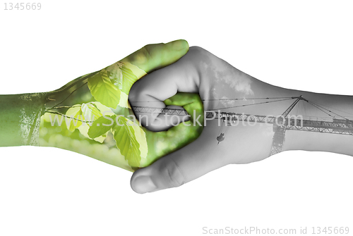 Image of Two hands ecology