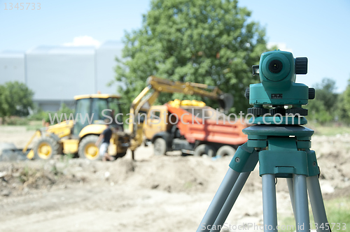 Image of Surveying equipment to the construction site