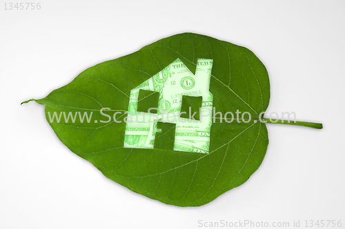 Image of Leaf cutted house. Real estate