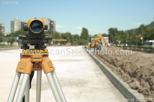 Image of Surveying equipment to infrastructure construction project