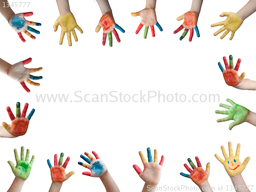 Image of Children painted hands