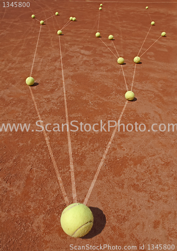 Image of Business metaphor with tennis balls 