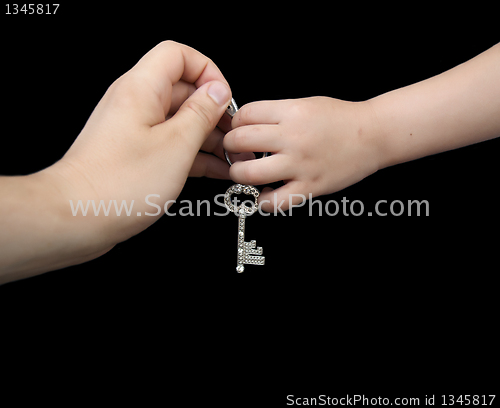 Image of Father giving key to son