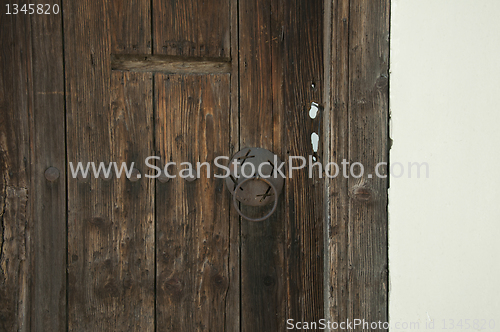 Image of Old brown wooden door