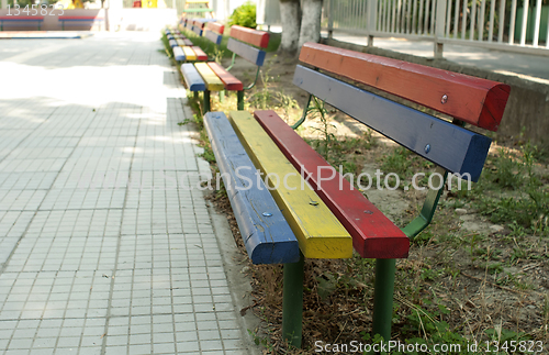 Image of Multicolor benches